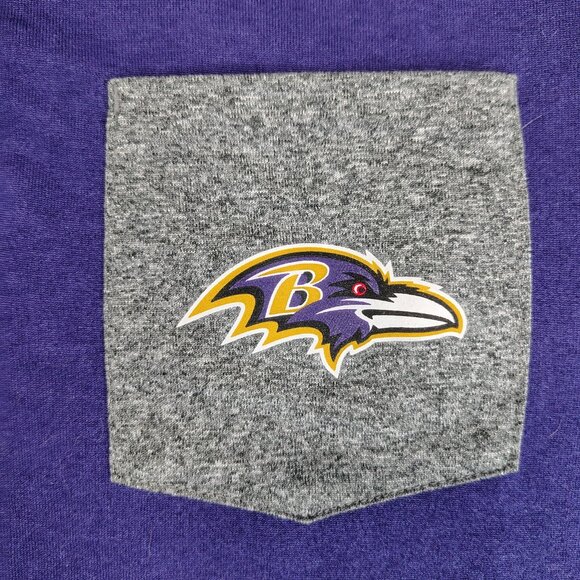 Baltimore Ravens Nike Dri-Fit Team Apparel Shirt Size Medium Purple Gray Raglan - Picture 5 of 14
